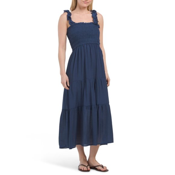 LOVE TREE Navy Tiered Maxi Dress - Picture 1 of 2